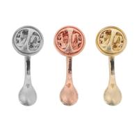 Holibanna 3pcs Unique Coffee Themed Alloy Brooch Pins with Spoon Shape for Backpack and Hat, Creative Cute Design Versatile Use for Settings and Parties