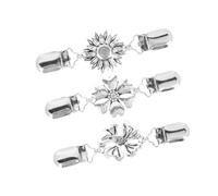 Holibanna 3pcs Vintage Cardigan Collar Clips Sweater Shawl Pins Brooches for Women Iron Material Decorative Scarf and Dress Clips Comfortable and Easy to Wear Suitable for Sweaters Shirts