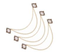 Holibanna 3pcs Vintage Mens Suit Collar Pins with Hanging Chain and Faux Pearl Brooches Durable Lapel Accessories for Formal Occasions and Gentleman Style