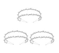 Holibanna 3pcs Women Crystal and Headband Double-row Alloy Hair Jewelry for Brides Girls and Special Occasions Elegant Headdress for Weddings Parties Proms and Formal Events