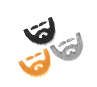 Holibanna 3Sets Self Adhesive Fake Beard and Eyebrows Realistic Facial Hair Accessories for Old Man Costumes Halloween Cosplay and Party Fun