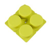 Holibanna 4 Pack Round Mold Silicone Soap Die High Temperature Resistance Reusable Soap Making Mold for Making Candy and Muffin Random Color