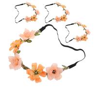 Holibanna 4 Pcs Flower Headbands Floral Hair Accessory Elegant Gauze Flower Soft Fabric Comfortable Design for Brides Weddings Travel Head Circumference 52-58cm