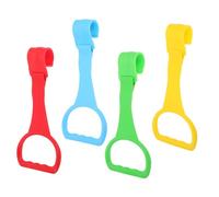 Holibanna 4 Pcs Pull Up Rings Walking Helper for Crib Playpen Easy Install Standing Support for Boy Girl Secure Environment for Learning to Stand Red Green