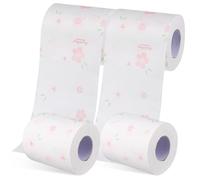 Holibanna 4 Rolls Decorative Floral Printed Toilet Paper Soft Absorbent Bathroom Tissue for Home Travel Skin-Friendly Easy to Separate Clog-Resistant Loo Roll