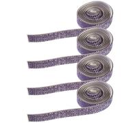 Holibanna 4 Rolls Rhinestone Iron on Patch Decorative Waist Charm Rhinestone Applique Purple Delicate Design Well-Made Not Easy to Break for Wedding Dress Belt DIY Crafts