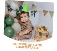 Holibanna 40pcs Birthday Party Hats Cone-shaped Lightweight Paper Caps for Boys Festive Holiday Celebrations in Pink Green Yellow Blue