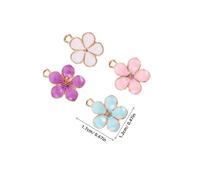 Holibanna 40pcs Colorful Cherry Blossom Flower Charms for Jewelry Making Daisy Sakura Pendants for DIY Necklace Bracelet Earring Crafts Lightweight Spring Floral Accessories for Women Mom