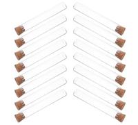 Holibanna 40Pcs Glass Test Tubes with Cork Stoppers 12X75Mm Flat Bottom Vials Storage Bottles for DIY Crafts Science Labs and Small Item Organization