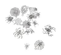 Holibanna 48pcs Halloween Spider Jewelry Charms Mini Alloy Spider Pendants and Intricate Web Designs for DIY Crafts Bracelet Making Supplies Lightweight Accessories for Party Decor and