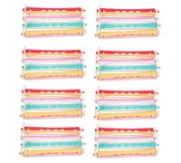 Holibanna 48pcs Hollow Plastic Perm Rods with Elastic Bands for Hair Curling Lightweight and Secure Hold Hair Curlers Rollers