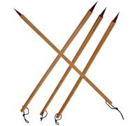 Holibanna 4pcs Bamboo Chinese Calligraphy Brushes for Traditional Calligraphy and Writing Lanyard Design Multi-function Painting Drawing Supplies for Students Beginners