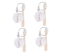 Holibanna 4pcs Baseball Keychains Sports Ball Keyring Cool Keyrings Baseball Accessories Decorative Keychain