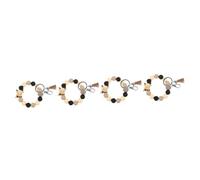 Holibanna 4pcs Beaded Highland Cow Keychain Wristlet Cute Cartoon Design Silicone Keychain and Easy to Install