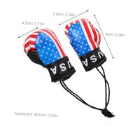 Holibanna 4pcs Boxing Gloves Pendants American Flag Design Lightweight Hanging Ornaments for Christmas Car Mirror Decor Sports Party Decorations Gift
