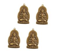 Holibanna 4pcs Brass Guan Yin Pendant Key Chain Decor Accessory with Hanging Smooth Chic Design for Keys Phones Feng Shui Home Ornament Unique Vintage Style