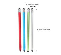 Holibanna 4Pcs Capacitive Stylus Pen for Touchscreen Devices, Dual-Ended Silicone Tip Stylus Pencil Set in Silver, Blue, Red, Green - Compatible with Tablets and Phones, Versatile Screen