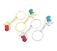 Holibanna 4pcs Creative Golf Bucket Keychain Set, Metal Golfing Basket Key Rings with Red and Blue Options, Novelty Key Holder for Golfers and Golf Party Decorations