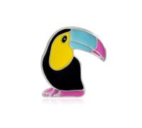 Holibanna 4pcs Creative Rainbow Brooch Set Featuring Pineapple, Toucan and Bird Shapes Made of Alloy, for Matching Scarf Or Dress Accessories for Ladies