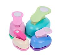 Holibanna 4Pcs Embossing Craft Puncher Portable Lightweight Paper Punch for Scrapbooking Hand-made Circle Punches for DIY Crafts and School Activities Random Color