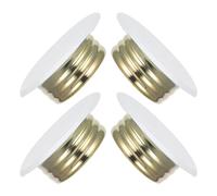 Holibanna 4pcs Fire Sprinkler Head Covers White Iron Protective Plates Knobstyle Concealed Design for Fire Safety Systems in Commercial Buildings to Prevent Damage
