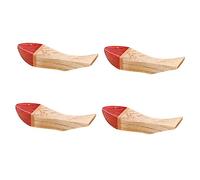 Holibanna 4Pcs Fish Shaped Wooden Chopstick Racks Lightweight Japanese Style Chopsticks Rest for Home Kitchen Dining Table Reusable Easy to Clean