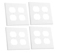 Holibanna 4PCS Flame-Retardant Outlet Cover Plates Unbreakable Wall Faceplates with Color-Matched Screws Fire-Resistant Socket Blank Covers for Stylish Home Safety and Easy Installation