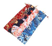 Holibanna 4pcs Fold up Fan Handheld Sleeves with Drawstring Closure, Retro Polyester Cotton Folding Fan Bags for Personal Use, Easy to Use Japanese and Chinese-inspired Storage Pouches