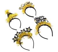 Holibanna 4pcs Glitter Star Headbands for Year's Eve Party Women S Hair Accessories Festive Black Gold Hairbands Comfortable Sparkly Decorative Hoops for Holiday Celebration