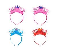Holibanna 4pcs Glow The Dark Fiber Optic Headbands for Year Parties Hair Accessories for Women and Girls Year Party Favors and