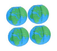Holibanna 4pcs Hanging Globe Paper Lanterns Decorative Earth Day Lanterns for Parties Easy Setup for Travel Themed Events Classroom Decorations