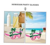 Holibanna 4pcs Hawaiian Coconut Tree Flamingo Sunglasses Lightweight Tropical Eyewear for Summer Beach Luau Party Decorations and Themed Birthday Accessories