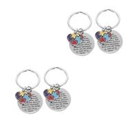 Holibanna 4pcs Heart-Shaped Puzzle Key Chain Appreciation Keyring for Teachers Thoughtful Thank You for Educators Awareness Pendant