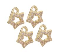 Holibanna 4pcs Hip Hop Tooth Grill Cap with Rhinestone Star Design Removable Glitter Gold Teeth Jewelry for Men and Women Quick Setup Bling Ornament for Rapper Costume and Party Accessories