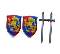 Holibanna 4pcs Inflatable Set PVC Blow Up Pirate Swords and Medieval Shields for Birthday Parties Halloween Costume Accessories Cosplay Favors