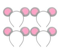 Holibanna 4pcs Mouse Ears Headband for Halloween and Cosplay with Nonslip Design and Lightweight Fabric Material, Creative and Fun Festival Hair Accessory for Party and Fancy Dress