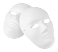Holibanna 4pcs Paper Mache Masks Diy Full Face Masks Paintable Paper Mask White Craft Masks Cosplay Masquerade Mask Party Decor