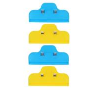 Holibanna 4Pcs Plastic Binder Clips for Sketching Boards and Office Documents, 2 Blue + 2 Yellow Clamps for Holding Drawing Paper and Art Frames, Versatile Plastic Clips for Painting and