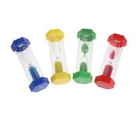 Holibanna 4pcs Plastic Hourglass Timer for 1/3/5/10 Minute Ratios, Portable and Easy to Carry Colorful Sand Timers for Cooking and Classroom Time Management