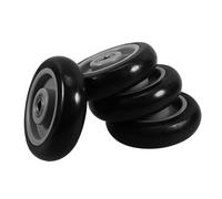 Holibanna 4pcs Replacement Shopping Cart Wheels with 360 Degree Rotation, Sturdy Black Pu Material, 12mm Bearing Hole, Universal Wheel Design Suitable for Trolleys and Grocery Carts