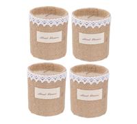 Holibanna 4Pcs Retro Handmade Cotton Succulent Plant Storage Bag Multi Functional Decorative Container for Dried Flowers for Candy and Lovely