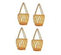 Holibanna 4pcs Retro Style Imitation Rattan Wine Basket Handles Sturdy Storage Container Random Color
