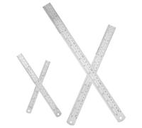 Holibanna 4Pcs Stainless Steel Double-Sided Straight Ruler Set 15/20/30/40Cm Metric and Imperial Measuring Scale for School Office Drawing and Precision Measurement