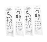 Holibanna 4pcs Standard Visual Eye Charts for Home Use Eye Testing Charts with Clear Printing Pediatric Vision Examination Posters for Family Kindergarten School and Small Hospitals
