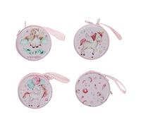 Holibanna 4PCS Unicorn Coin Pocket Earphone Carrying Cases with Shell Compact USB Cable and Earbud Storage Bags Mixed Pattern Friends