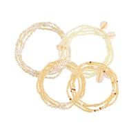 Holibanna 4pcs Waist Beads for Women Colorful Glass Beaded Waist Chain Elastic Beach Bikini Accessory Fashionable Summer Body Jewelry