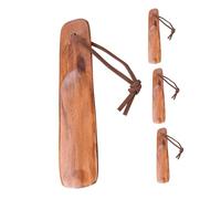 Holibanna 4pcs Wooden Lazy Shoehorns with String Portable Ergonomic Shoe Helper for Seniors Pregnant Women Men Women Travel Footwear Lifter Puller Tool for Easy Shoe Wearing