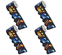 Holibanna 4rolls Musical Note Border Strip Non Adhesive Paper Classroom Bulletin Board Trim for School Displays Band Back to School Party