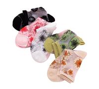 Holibanna 5 Pairs Transparent Socks Flower Sheer Socks Features for Women Stockinette Mesh Sheer Lace Ankle Korean Lace The Flowers Miss Stockings Nylon