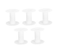 Holibanna 5 Pcs White Plastic Ribbon Bobbin Spools for Embroidery Thread Yarn Wire Organizer I Shaped Durable Sewing Thread Holders Efficient Winding and Neat Storage for Crafting and Sewing